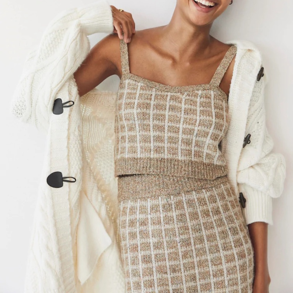 NWT Mango Check tweed knit set - Picture 10 of 16